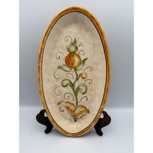 Vietri Pottery "Affresco" Tuscan 13" Oval Platter Italy Retired - Hard To Find
